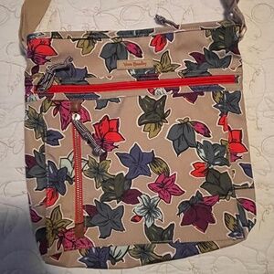 Vera Bradley Travel Ready Crossbody in Falling Flowers Neutral NWOT